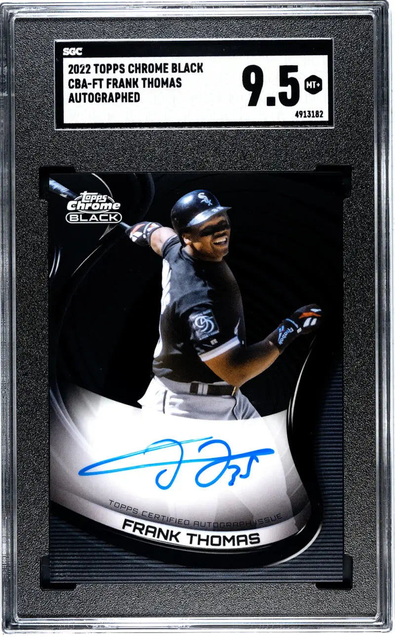 Graded 2004 Topps Chrome Black Autographed Card of Frank Thomas Chicago White Sox Player