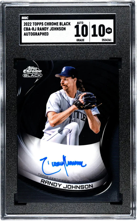 Graded 2010 Topps Chrome Black Randy Johnson autographed card SGC 10 Seattle Mariners