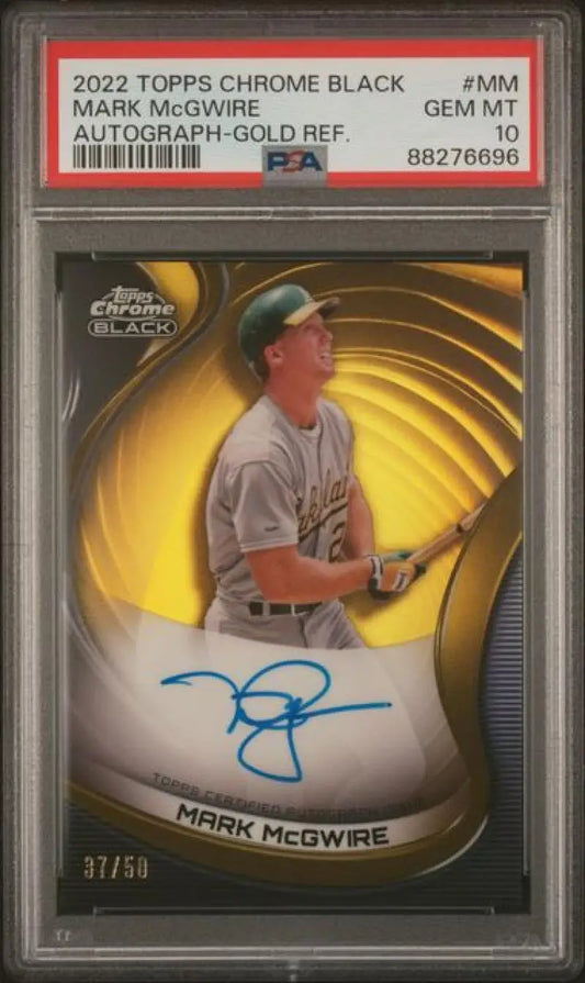 Mark McGwire 2022 Topps Chrome Black Refractor Gold autographed baseball card 37/50