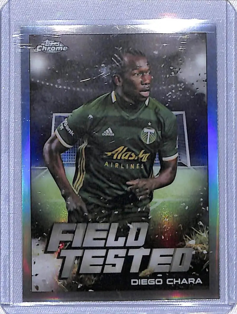 2022 Topps Chrome trading card of Diego Chara in Portland Timbers green jersey