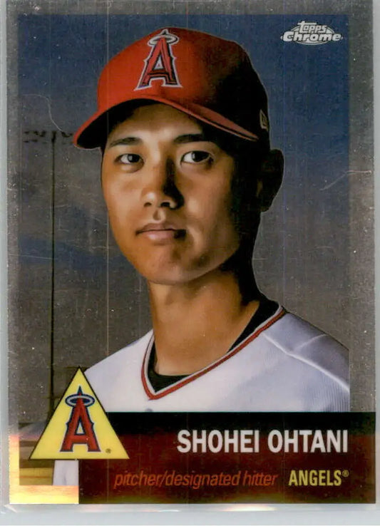 Shohei Ohtani 2022 Topps Chrome Platinum Anniversary Baseball Card with Angels jersey