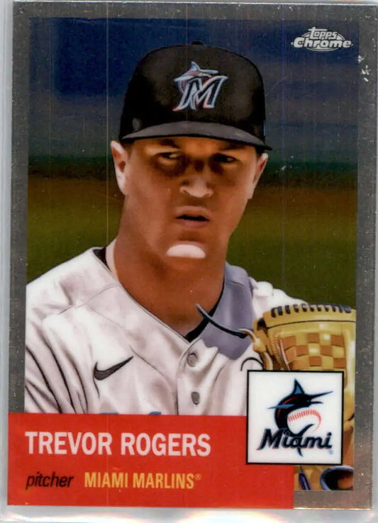 Miami Marlins 2022 Topps Chrome Platinum Anniversary Trevor Rogers Baseball Card