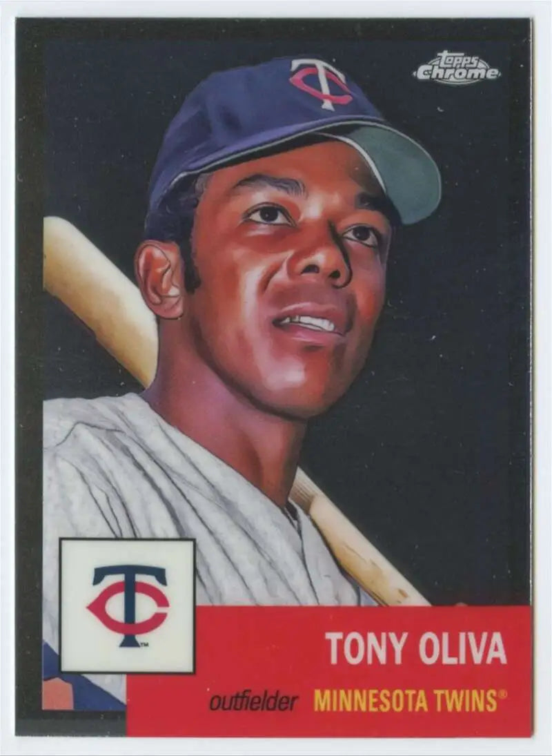 Tony Oliva Minnesota Twins Baseball Card from 2022 Topps Chrome Platinum Anniversary