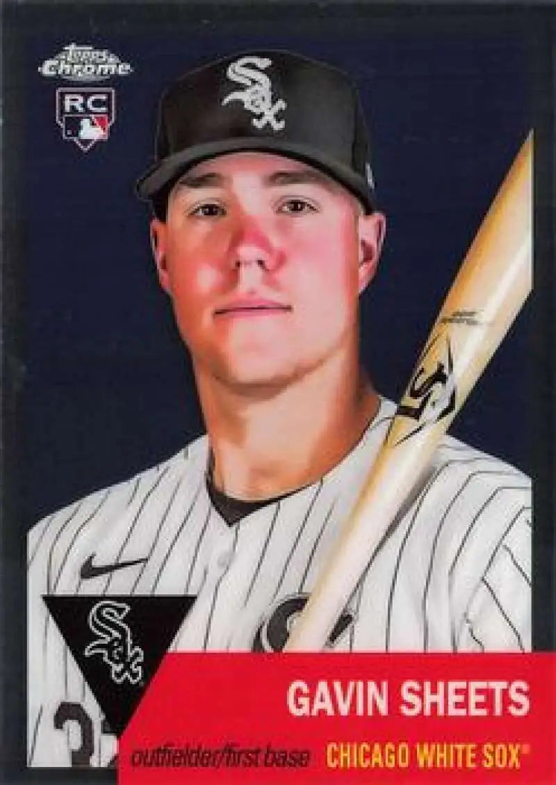 Gavin Sheets White Sox Baseball Card featuring pinstripes from Platinum Anniversary set