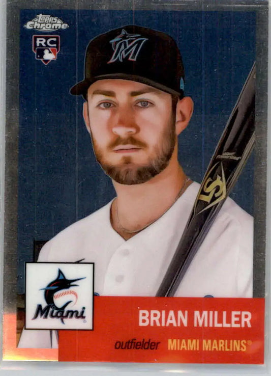 Brian Miller Miami Marlins Rookie Card from 2022 Topps Chrome Platinum Anniversary