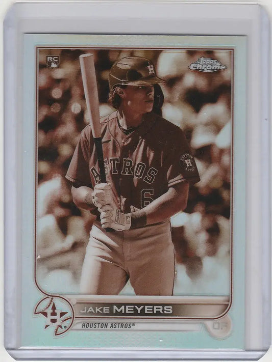 Baseball card of Jake Meyers from 2022 Topps Chrome Sepia Houston Astros RC