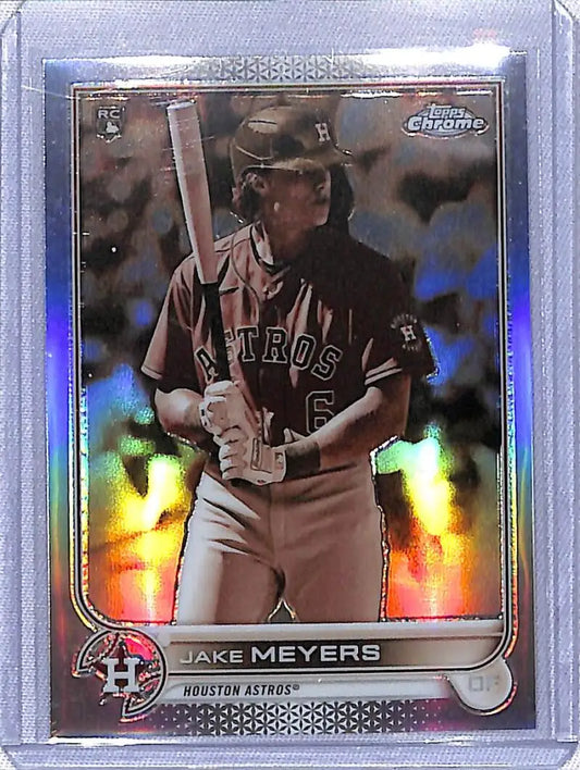 Topps Chrome Sepia #114 Jake Meyers Houston Astros player in batting stance uniform 6