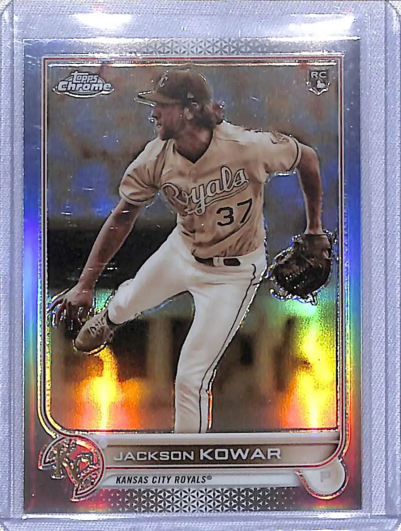 Topps Chrome Sepia #188 featuring Jackson Kowar in Kansas City Royals uniform