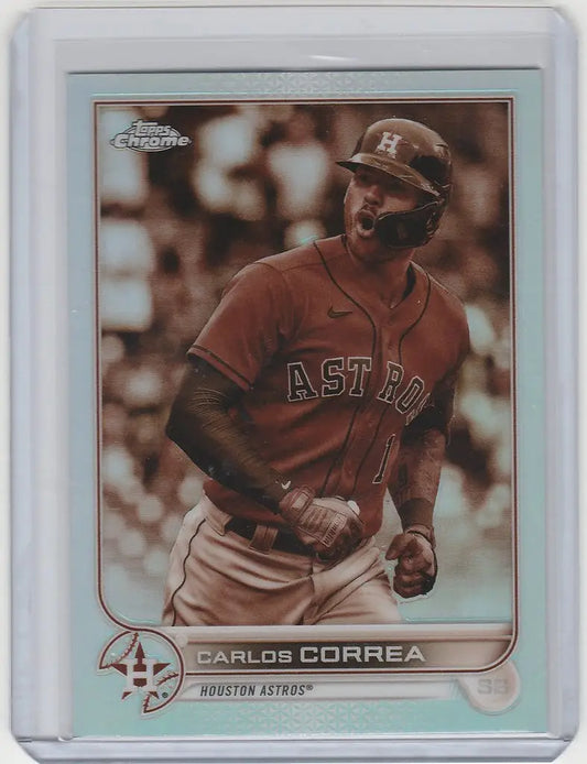 Carlos Correa 2022 Topps Chrome Sepia baseball card for Houston Astros fans