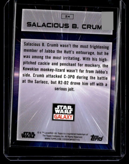 Trading card of Salacious B. Crumb from Topps Chrome Star Wars Galaxy series