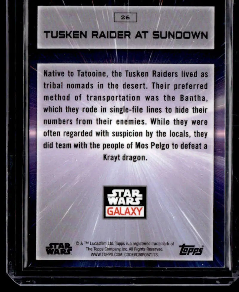 Star Wars trading card featuring Tusken Raiders from Tatooine in Star Wars Galaxy series