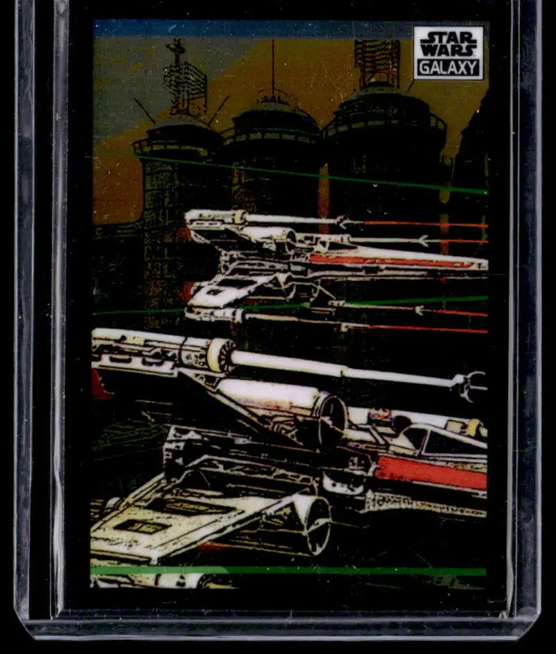 Star Wars trading card of X-wings in formation from Topps Chrome Star Wars Galaxy