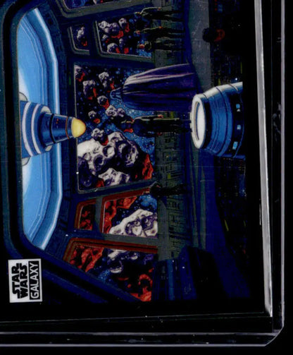 Star Wars collectible display of spacecraft interior from Topps Chrome Star Wars series