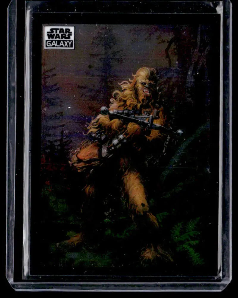 Wookiee warrior in combat stance with bowcaster from Topps Chrome Star Wars Galaxy