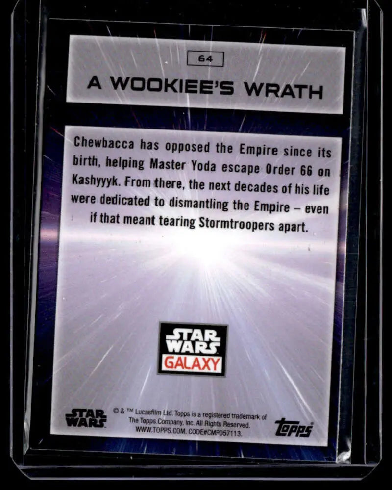 A Wookiee’s Wrath trading card from Topps Chrome Star Wars Galaxy series