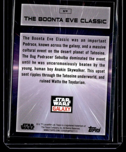 Trading card featuring the Boonta Eve Classic from Star Wars Galaxy series