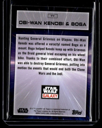 Trading card featuring Obi-Wan Kenobi and Boga from Star Wars Topps Chrome Star set