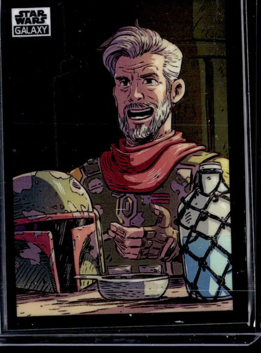 Star Wars trading card featuring Cobb Vanth in armor and a red scarf from Star Wars Galaxy