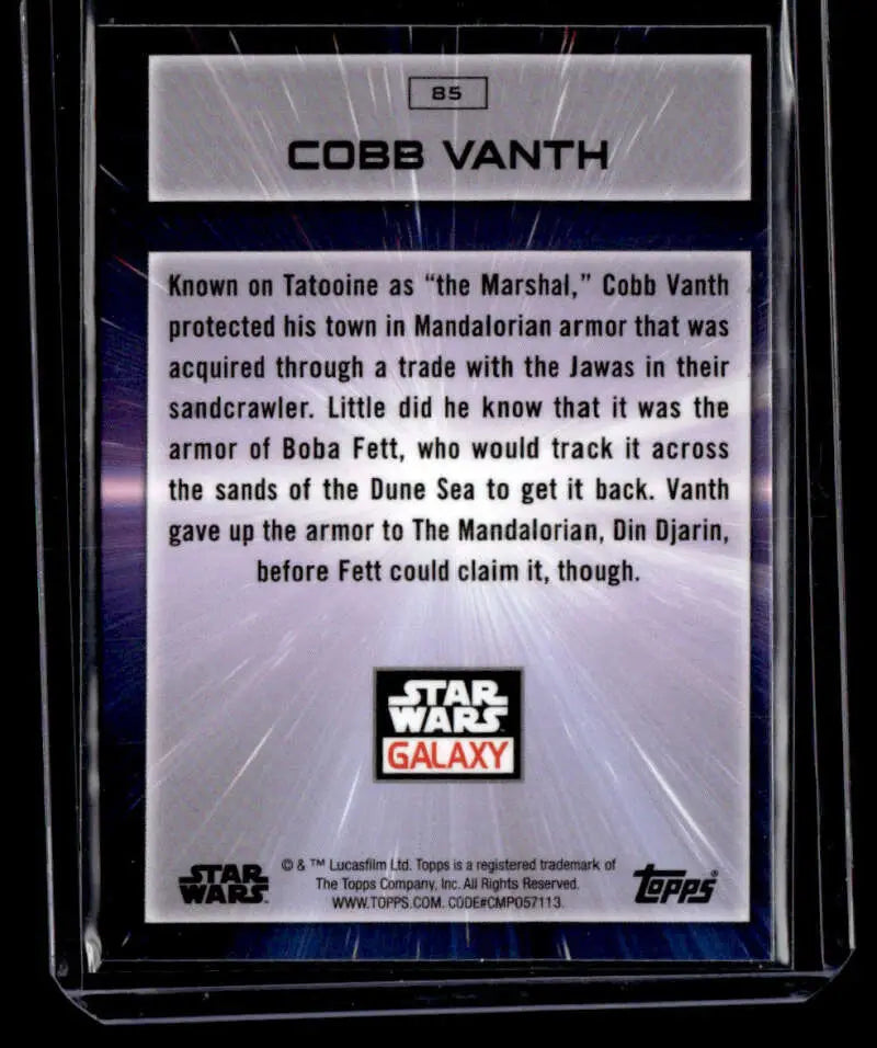 Cobb Vanth trading card from 2022 Topps Chrome Star Wars Galaxy #85 коллекция