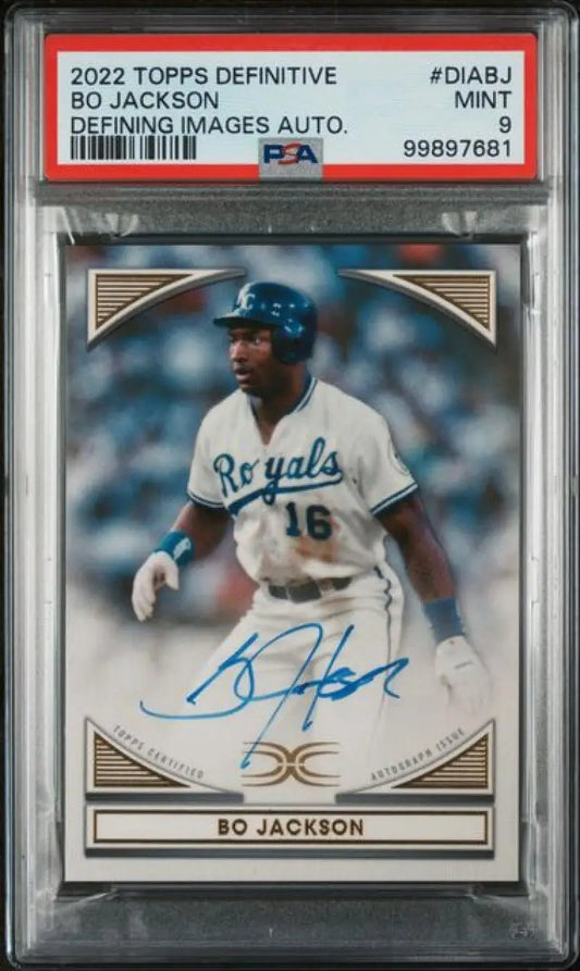 2022 Topps Definitive #DIABJ Bo Jackson PSA 9 MINT Auto Kansas City Royals Baseball Card  Image 1