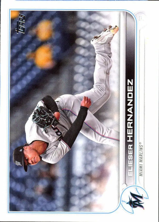 2022 Topps Elieser Hernandez Baseball card from Miami Marlins MLB #9 Base collection