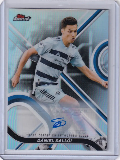 Autographed Topps Finest Auto Refractor Daniel Salloi trading card for Sporting Kansas City