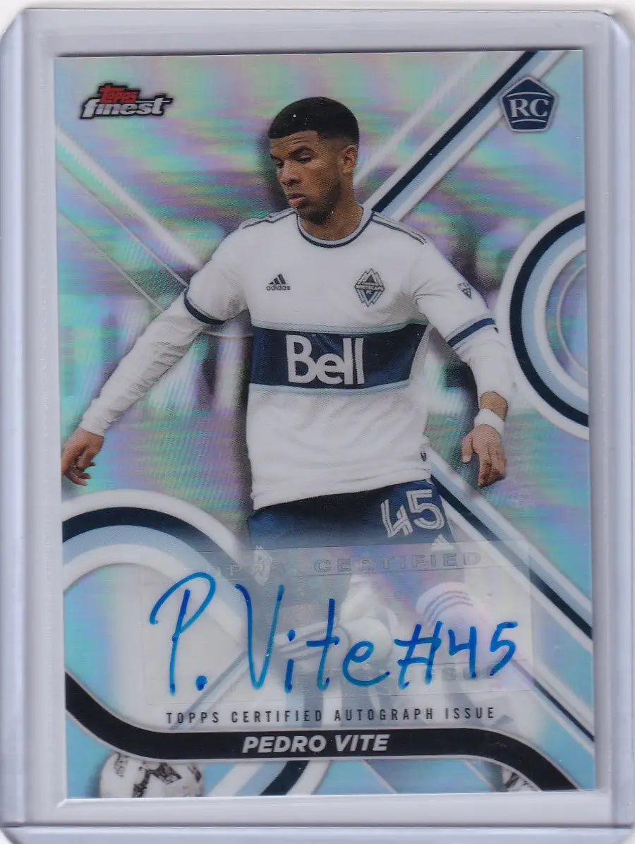 Holographic Topps Finest Auto Refractor of Pedro Vite, Vancouver Whitecaps FC