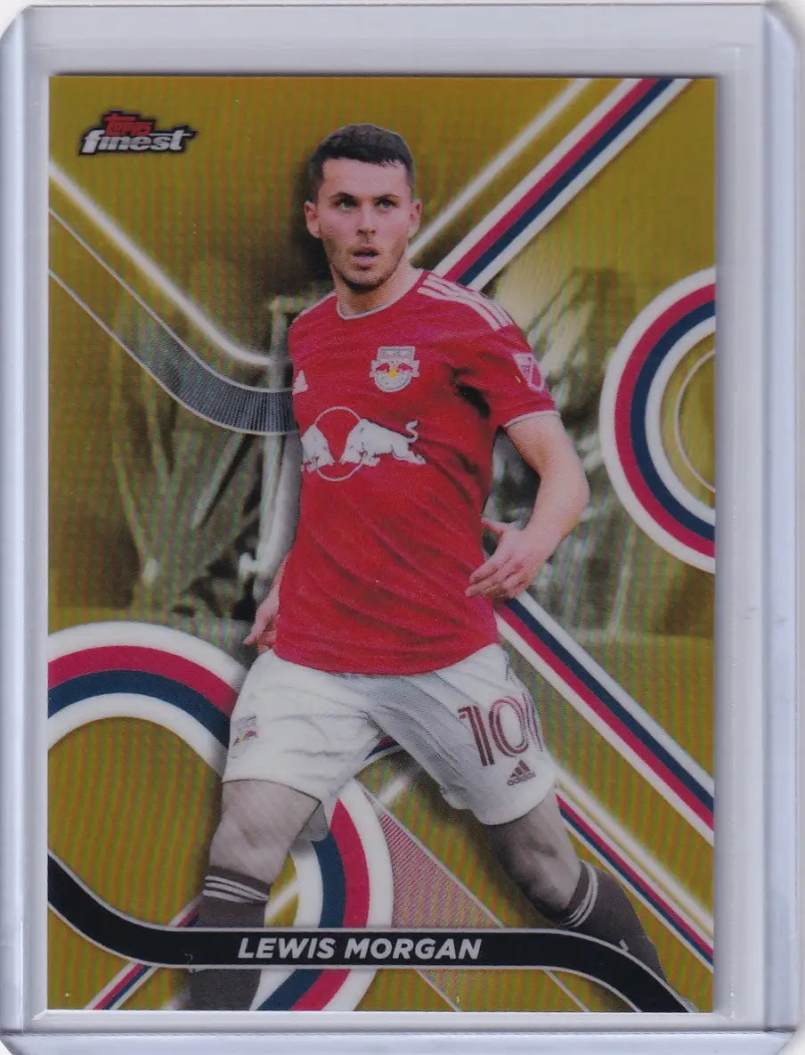 Soccer trading card of Lewis Morgan, Topps Finest Gold New York Red Bulls #99 44/50