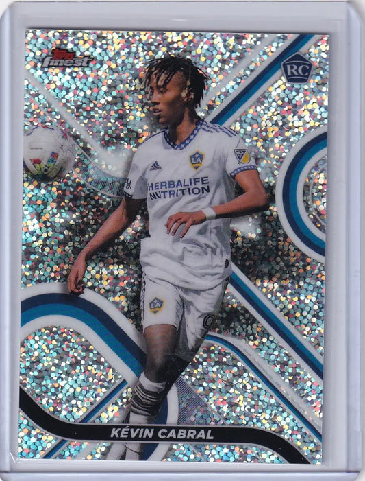 Sparkly silver Topps Finest Mini Diamond soccer card of Kévin Cabral, LA Galaxy