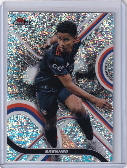 Sparkly Topps Finest Mini Diamond trading card of FC Cincinnati player in dark uniform