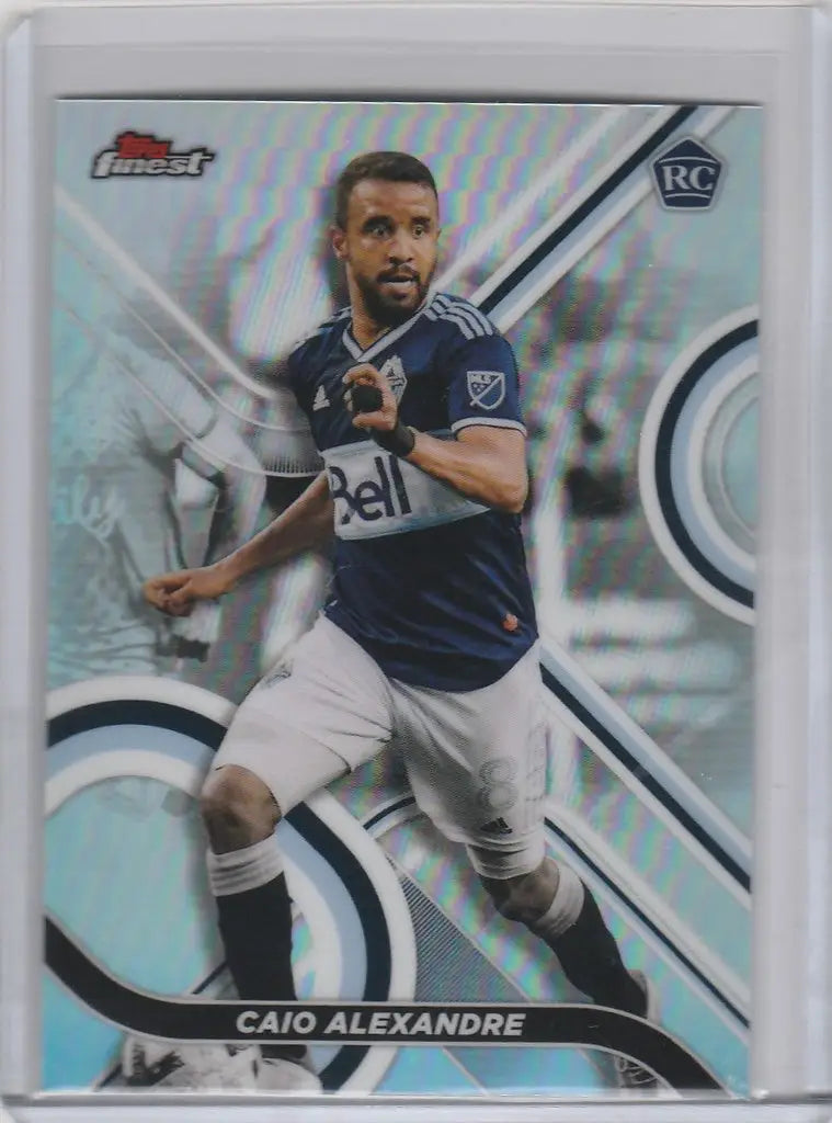 Soccer trading card of Caio Alexandre Vancouver in dark blue jersey with ball