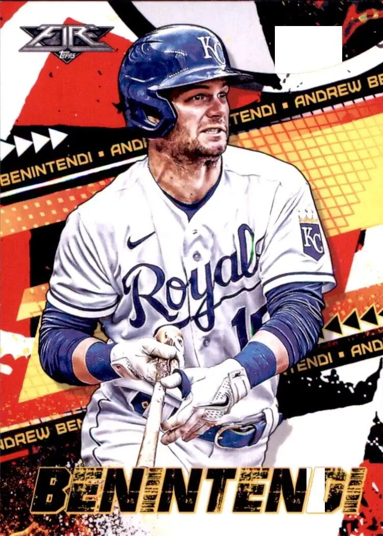 Andrew Benintendi Kansas City Royals MLB baseball card from 2022 Topps Fire