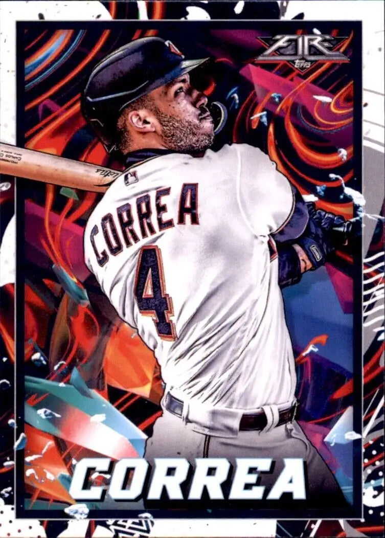 Carlos Correa Minnesota Twins MLB Baseball card from 2022 Topps Fire #70