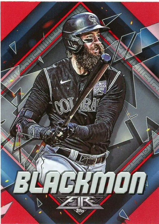 Charlie Blackmon Flame 2022 Topps Fire Baseball Card Colorado Rockies MLB #90