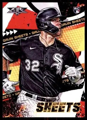 Gavin Sheets Rookie Baseball Card 2022 Topps Fire Chicago White Sox #77 text-align center