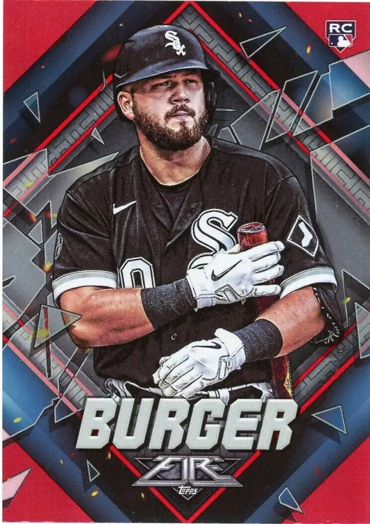 Gavin Sheets baseball card from 2022 Topps Fire Jake Burger Rookie Chicago White Sox