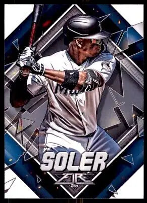 Jorge Soler Miami Marlins baseball card 2022 Topps Fire #26 text-align center display