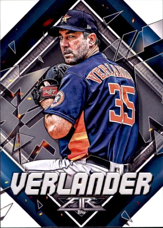 Justin Verlander Houston Astros MLB baseball card 2022 Topps Fire #87 collectible