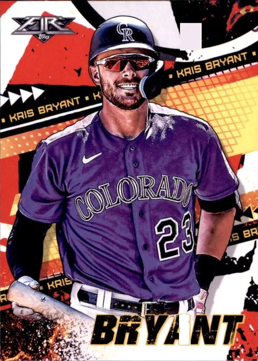 Kris Bryant Colorado Rockies MLB Baseball Card 2022 Topps Fire #186 Collectible