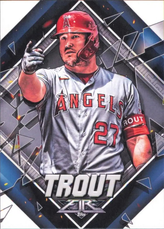 2022 Topps Fire Mike Trout Los Angeles Angels MLB Baseball #81 Sports Card