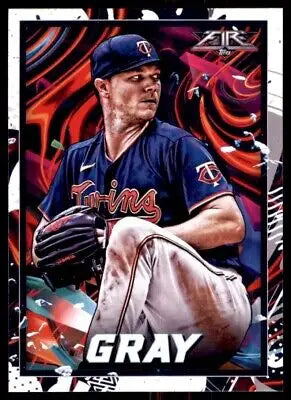 Baseball card of Sonny Gray from 2022 Topps Fire Minnesota Twins #91