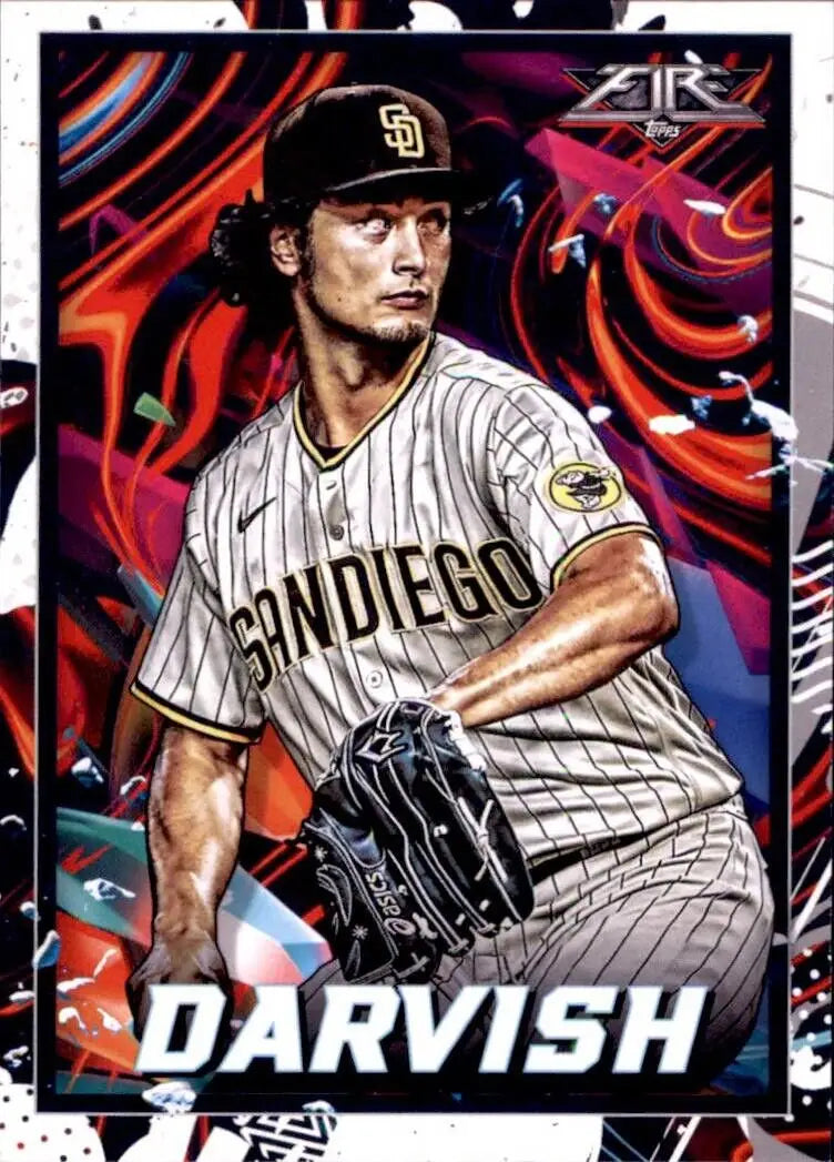 Yu Darvish San Diego Padres MLB Baseball Card from 2022 Topps Fire collection