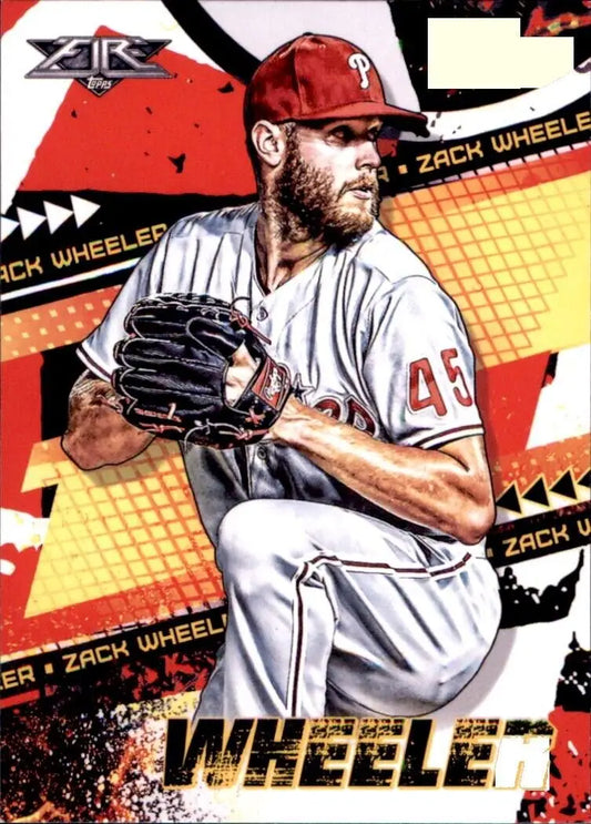 Zack Wheeler MLB baseball card from 2022 Topps Fire Philadelphia Phillies #164