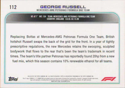 George Russell Trading Card featuring Mercedes-AMG Petronas Formula One Team stats