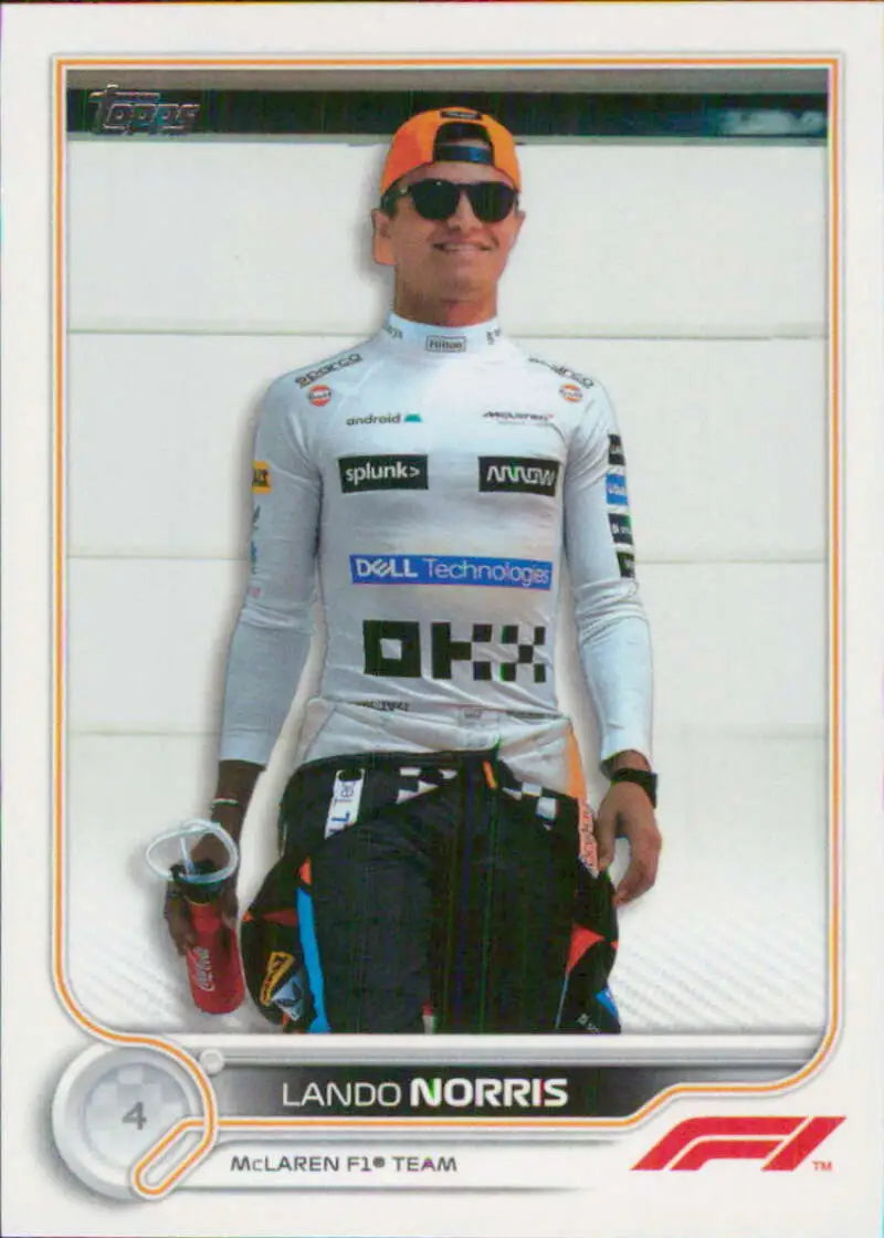 Lando Norris McLaren F1 racing card, 2022 Topps Formula 1 #36 in NM-MT condition