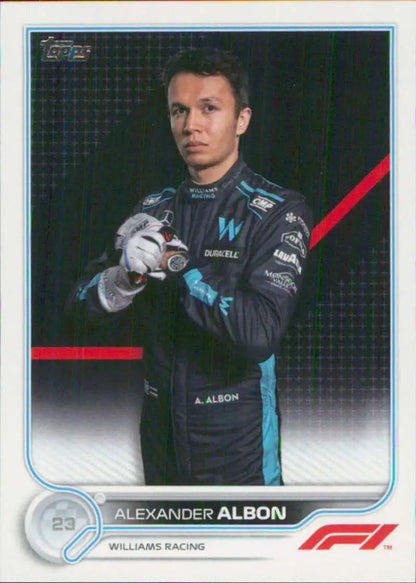 2022 Topps Formula 1 Racing Card of Alexander Albon in Williams Racing Suit