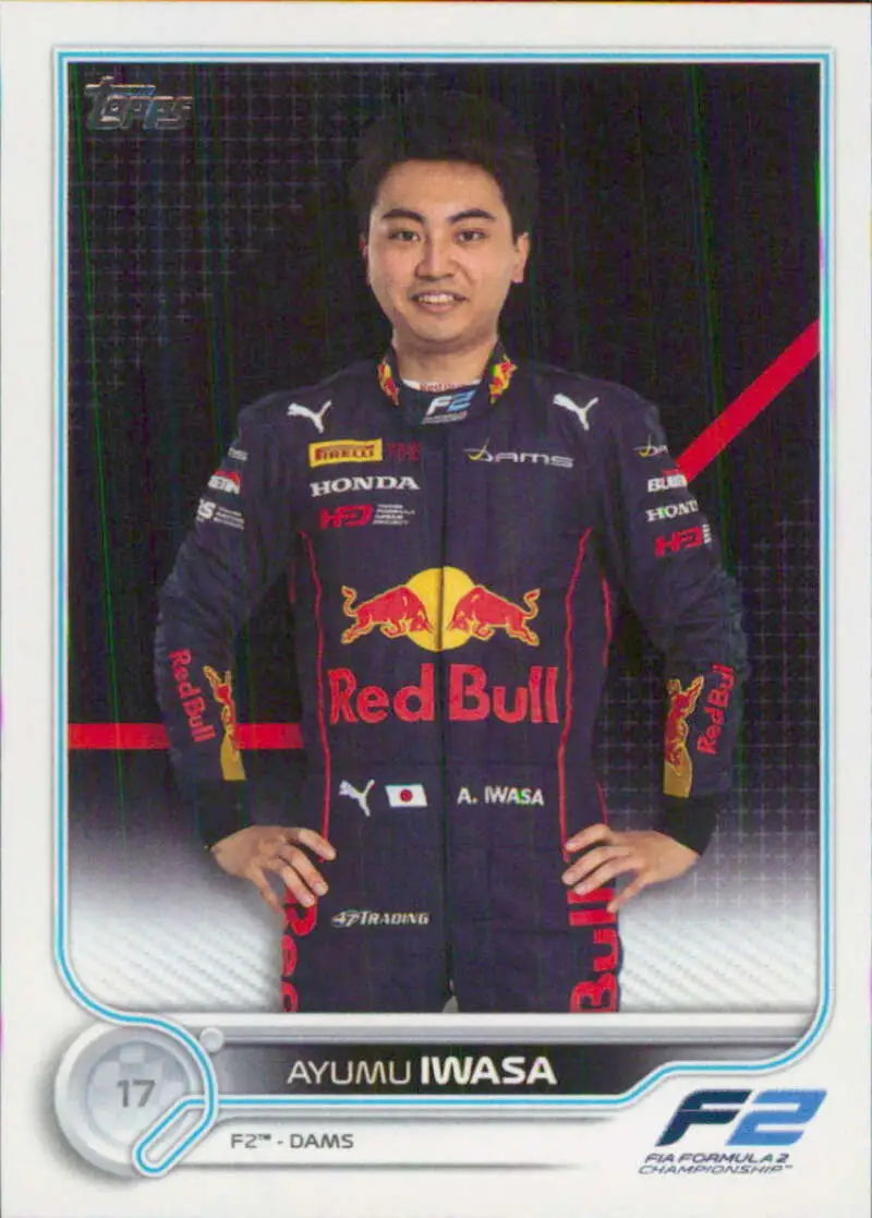 Ayumu Iwasa Racing Card from Topps Formula 1 in Red Bull Racing gear