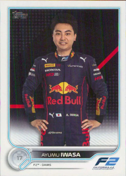 Ayumu Iwasa Racing Card from Topps Formula 1 in Red Bull Racing gear