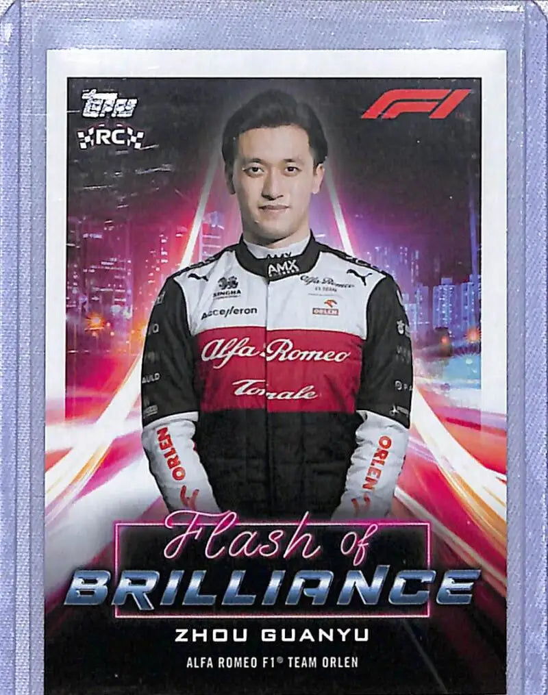 Alfa Romeo driver trading card from 2022 Topps Formula 1 Rookie Alfa Romeo collection