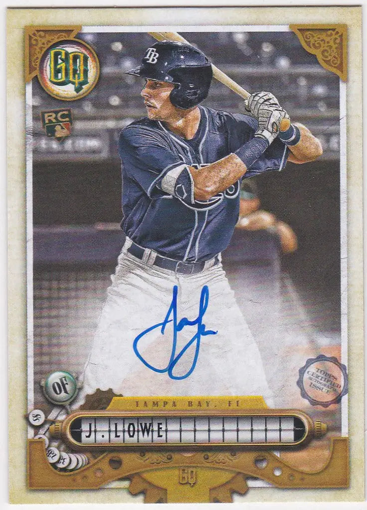 Baseball trading card of Josh Lowe Auto RC Tampa from Topps Gypsy Queen featuring a signature